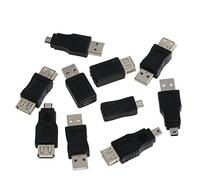 WKabnkn 10 pezzi OTG spina adattatore 5 pin F/per M convertitore USB maschio a femmina connettore USB splitter cavo di estensione adattatore lettore di schede convertitore custodia base
