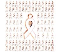 WKabnkn 100Pack Cuore Nastro Accessorio Per La Consapevolezza Del Nastro Di Fascino Dei Monili Risultati di Colore Misto Ciondolo A Forma Di Cuore Abbellimenti Componenti Per La Realizzazione, Misura