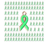 WKabnkn 100Pack Cuore Nastro Accessorio Per La Consapevolezza Del Nastro Di Fascino Dei Monili Risultati di Colore Misto Ciondolo A Forma Di Cuore Abbellimenti Componenti Per La Realizzazione, Misura