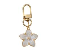 WKabnkn Accessorio alla moda per borsa a forma di fiore, gioiello per auto, elegante supporto adatto per chi ama gli stili unici portachiavi in lega, bianco, Taglia unica