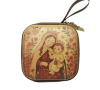 WKabnkn Borsa multiuso per rosario da preghiera, custodia quadrata portatile per incontri spirituali del tempio, piccoli oggetti per regali, Carmelo, Taglia unica