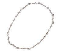 WKabnkn Collana gotica punk esagerata stile punk filo spinato rovo catena girocollo regali per amici fidanzati uomini catena spine catena, Misura unica, come descritto, come descritto