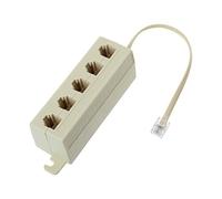 WKabnkn Colore Beige 5 Way Outlet 6P4C RJ11 Telefono Telefono Modulare Splitter Adattatore 1-in-5-out Spina A Cavo Usb Presa Per Cavo Auricolare Cavi Per Computer Spine Per Alimentazione C