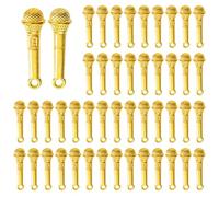 WKabnkn Confezione da 100 ciondoli a forma di microfono per collana, accessori artigianali fatti a mano, per gioielli artigianali e progetti fatti a mano, design unico, Misura unica, come descritto