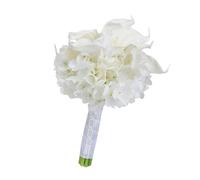 WKabnkn Facile da usare ortensie di seta Calla gigli bouquet da sposa artificiali per la sposa efficiente disposizione floreale Allergia Resistente Mazzi di nozze di seta
