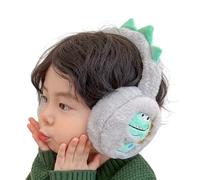 WKabnkn Paraorecchie in peluche per ragazze e ragazzi con dinosauro in stile cartone animato paraorecchie invernali calde coperture per le orecchie per ragazzi e protezioni per le orecchie, grigio