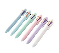 WKabnkn Penna a sfera retrattile da 0,5 mm, multicolore, 6 colori, per appunti, opere d'arte, ufficio, scuola