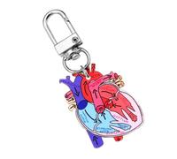 WKabnkn Portachiavi anatomico con ciondolo a forma di cuore, accessorio educativo per studenti di fisica e operatori sanitari con diagramma di organi, Cuore 2, Taglia unica
