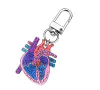 WKabnkn Portachiavi anatomico con ciondolo a forma di cuore, accessorio educativo per studenti di fisica e operatori sanitari con diagramma di organi, Cuore 4, Taglia unica