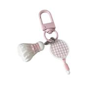 WKabnkn Portachiavi motivazionale sportivo colorato design badminton leggero resina mestiere multiuso borsa fascino per uso quotidiano unico portachiavi accessorio, bianco, Taglia unica