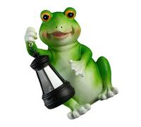 WKabnkn Statua di rane solari automatiche Decori esterni Resine impermeabili Figura animale Luce notturna per stagno Balconi Illuminazione del paesaggio Rane solari automatiche Luce notturna