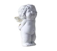 WKabnkn Statuetta in resina a forma di cuore angelico con cuore, romanticismo, statuetta di cherubino da tavolo, decorazione da tavolo per amanti e amici, statuetta con espressione d'amore