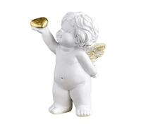 WKabnkn Statuetta in resina a forma di cuore angelico con cuore, romanticismo, statuetta di cherubino da tavolo, decorazione da tavolo per amanti e amici, statuetta con espressione d'amore