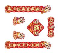 WKabnkn Tradizionale Cavallo Cinese Anno Couplets Per 2026 Carta Rossa Decorazione Della Parete Perfetto Per Le Forniture Festival Di Primavera Elegante Carta Rossa Giunti Festival di