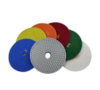 WKAIYUAN Set di 7 tamponi diamantati for lucidatura a umido da 200 mm e 8 pollici, carta vetrata abrasiva for marmo, granito, cemento, pietra, levigatura e lucidatura(Mixed Grit)