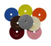 WKAIYUAN Tamponi diamantati for lucidatura a umido da 80 mm e 3 pollici for lucidare granito, pietra, marmo, cemento, travertino, terrazzo, set da 7 pezzi, carta vetrata abrasiva(200)