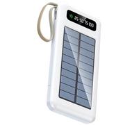 wkao 20000Mah Solar Portable Power Bank, Caricatore esterno con porte USB, Cavi incorporati, Torcia elettrica a led, Certificato Fcc CE