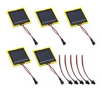 wkao 5 mini pannelli solari da 3 V 0,3 W, 6,1 x 6,1 cm, celle solari in silicone policristallino con connettore SM, terminale precablato, perfetto per progetti fai da te