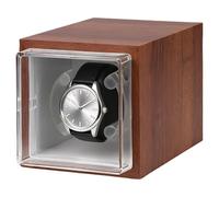 wkao Avvolgitore per orologio singolo con venature del legno di noce, motore silenzioso, luce a LED, design anti-magnetizzazione, 20 x 15 x 15 cm