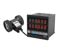 wkao Contatore di lunghezza con doppia ruota, display digitale, cavo da 6,5 m, controllo encoder, 3 modalità, per tessuti, lastre, tavole