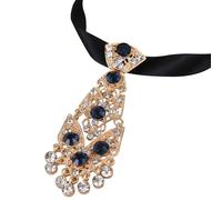 wkao Cravatta degli uomini lucidi del strass, piccola cravatta decorativa per la cerimonia nuziale ed il partito