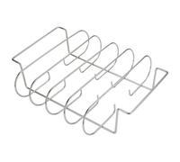 wkao Griglia per barbecue per grigliare e affumicare, supporto in acciaio inox per più griglie di costolette, design salvaspazio per barbecue e affumicatori, supporto uniforme per distribuzione del