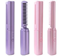 wkao Ideale per tutti i tipi di capelli, portatile a casa e in viaggio, design sicuro anti-scottatura, capovolgere e arricciare dritto, funzioni 3 styling, ricarica USB wireless 10S riscaldamento