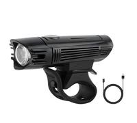 wkao Luce ricaricabile, 300 lumen, ricaricabile tramite USB, luce anteriore a LED, con 4 modalità, indicatore di alimentazione, cinturino in silicone impermeabile per una guida sicura