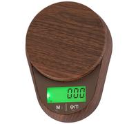 wkao Mini bilancia elettronica da 500 g per gioielli, precisione 0,01 g, bilancia portatile per grammi, design con venature del legno, display retroilluminato, catrame e multi-unità, 11,6 x 8,3 x 2,5