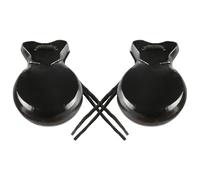wkao Nacchere spagnole, 2 pezzi, strumento a percussione in legno nero con corda per mano, nacchere flamenco in legno duro, suono nitido, per allenamento ritmico