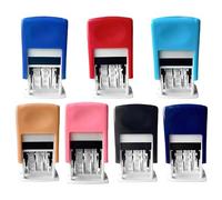 wkao Timbro regolabile con data, anno mese, data, francese, inglese, per ufficio, finanza, altezza caratteri 0,4 cm, autoinchiostrante per contabilità, scrapbooking