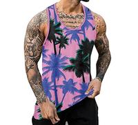 WKAYsIV Canottiera-Stampa uomo: maglietta da bowling, semplice uomo, a maniche corte, con bottoni, per lavoro, casual, alla moda, comoda, traspirante, tennis Canottiere Uomo Cotone XXS 10.99