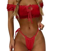 WKAYsIV Lingerie-Maniche-Taglia Sexy Donna Hot per Sesso Pizzo Bodysuit Prospettiva Erotic Uniforme del Teddy Body Completi Aperto Biancheria Intima Lingerie Uomo S 0.99