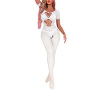 WKAYsIV Lingerie Vestito Sexydonna Hard Tute Rete Body Nero Pizzo Senza Maniche Costume Coniglietta Pantaloncini Donna Hot Giochi di Ruolo 0.99