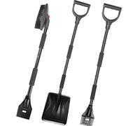 Wkclnfs Set di pala da neve 3 in 1, 112 cm, con impugnatura a D, per vialetti, campeggio, pupazzo di neve