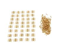 WKFBIFLY 40 pezzi/lotto 13 * 12mm Mini cerniere 4 fori decorazione con viti bronzo antico/oro mobile cassetto porta porta gioielli ferramenta for mobili(Gold)