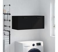 WKIEQACO Armadietti e armadietti, armadietti e cassaforte, armadio a muro, nero, 80 x 36,5 x 35 cm, legno ingegnerizzato