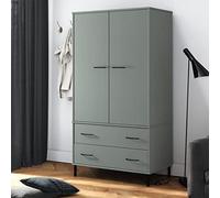 WKIEQACO Armadietti e ripostigli, Armadietti e armadi, Armadio con gambe in metallo grigio 90 x 55 x 172,5 cm in legno massello OSLO