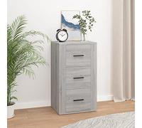 WKIEQACO Casa & Giardino,Mobili Tavola laterale Grigio Sonoma 40x33x70 cm Legno Ingegnerizzato
