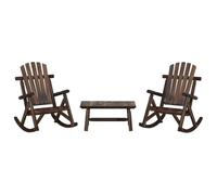 WKIEQACO Insiemi all'aperto della mobilia all'aperto, 3 pezzi giardino Lounge Set abete solido di legno