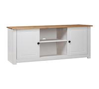 WKIEQACO Mobili per la casa e il giardino - Mobile TV bianco 120 x 40 x 50 cm in legno di pino massiccio serie Panama