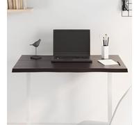 WKIEQACO Piano del tavolo marrone scuro 80 x 40 x 2 cm in legno massello trattato rovere Live Edge accessori tavolo top