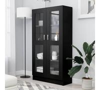 WKIEQACO Scaffalatura, Librerie & Scaffali a Piedi, Vetrine Cabinet Nero 82.5x30.5x150 cm Legno Ingegnerizzato