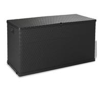 WKIEQACO Scatola portaoggetti da giardino, antracite, 120 x 56 x 63 cm, in rattan, in polipropilene