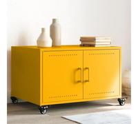 WKIEQACO SteelTables - Tavolino da caffè, 68 x 50 x 43,5 cm, colore: Giallo senape
