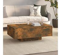 WKIEQACO Tavoli, tavolini d'accento, tavolini, tavolino da caffè in rovere fumé 85 x 55 x 31 cm in legno ingegnerizzato