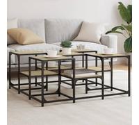 WKIEQACO Tavoli, tavolini d'accento, tavolini, tavolino da caffè in rovere Sonoma 91 x 91 x 40 cm in legno ingegnerizzato