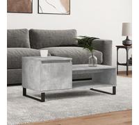 WKIEQACO Tavoli, tavolini, tavolini, tavolino da caffè, grigio cemento 100 x 50 x 45 cm in legno ingegnerizzato