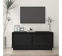 WKIEQACO Tavoli, tavolini, tavolini, tavolino da caffè, nero, 102 x 50 x 44 cm, in legno ingegnerizzato