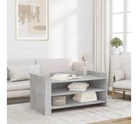 WKIEQACO Tavolino da caffè grigio cemento 100 x 50 x 50 cm in legno ingegnerizzato tavolini d'accento tavolini